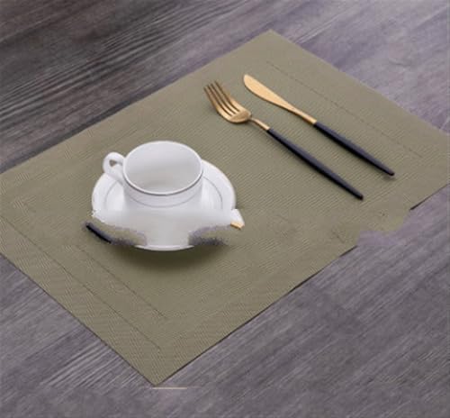 LQXHZ Set Mit 4 PVC-Bambus-Kunststoff-Tischsets – Kompatibel Mit Esstischläufern, Leinen-Tischsets In Küchenzubehör, Tassen- Und Weinmatten(B-Yellow,Set of 4) von LQXHZ