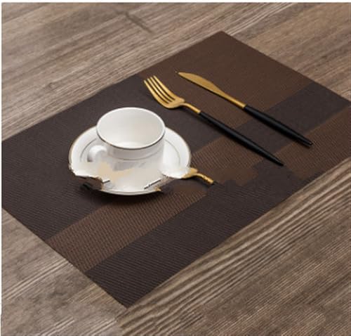 LQXHZ Set Mit 4 PVC-Bambus-Kunststoff-Tischsets – Kompatibel Mit Esstischläufern, Leinen-Tischsets In Küchenzubehör, Tassen- Und Weinmatten(C-Black,Set of 4) von LQXHZ