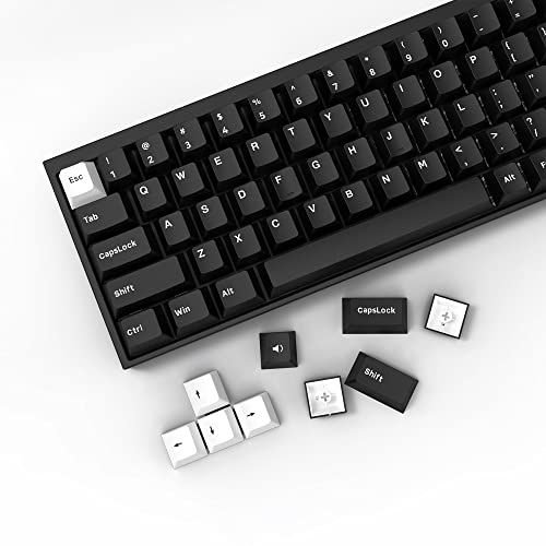 LQXQ 168 Tasten, Double Shot PBT Custom Keycap Set, Minimalistischer Stil Weiß auf Schwarz Cherry Profile Keycaps für Cherry Gateron MX Switches Mechanische Tastatur von LQXQ