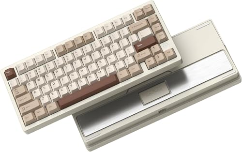 LQXQ RD75 Pro 75% Gaming Tastatur, Quick Release Wireless Aluminium, VIA Tri-Mode Mechanische Tastatur Custom Hot Swappable mit RGB Creamy Keyboard für Windows/Mac/PC - Beige von LQXQ