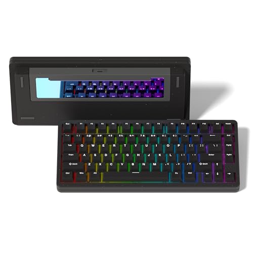 LQXQ SK75 75% Aluminium Wireless Mechanical Tastatur ANSI US, Pre-lubed POM Switches RGB Creamy Gaming Keyboard, 3-Modes BT5.0/2.4G/USB-C, Hot Swappable Keyboard mit Dichtung, Schwarz von LQXQ