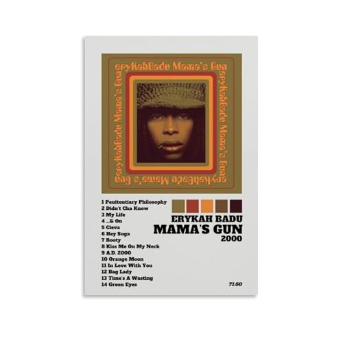 Erykah Badu Mama's GunArt Leinwanddruck von Ölgemälden, Reproduktion, moderner Leinwanddruck, Kunstwerk, abstrakte Landschaftsbilder, gedruckt auf Leinwand, Wandkunst für Zuhause, Büro, Dekoration von LQYAIQ