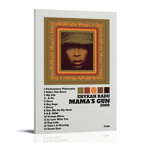 Erykah Badu Mama's GunArt Leinwanddruck von Ölgemälden, Reproduktion, moderner Leinwanddruck, Kunstwerk, abstrakte Landschaftsbilder, gedruckt auf Leinwand, Wandkunst für Zuhause, Büro, Dekorationen von LQYAIQ