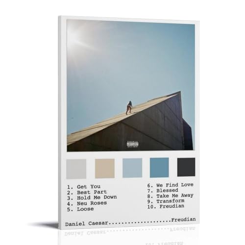 Freudian Album Daniel CaesarArt Leinwanddruck von Ölgemälden, Reproduktion, moderner Leinwanddruck, Kunstwerk, abstrakte Landschaftsbilder, gedruckt auf Leinwand, Wandkunst für Heimbüro-Dekorationen von LQYAIQ