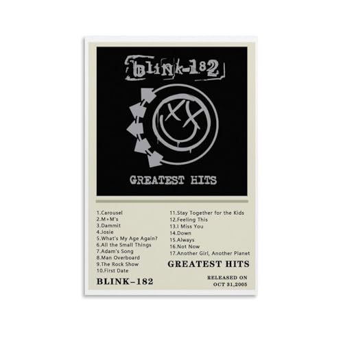Greatest Hits Blink-182 AlbumArt Leinwanddruck von Ölgemälden, Reproduktion, moderner Leinwanddruck, Kunstwerk, abstrakte Landschaftsbilder, gedruckt auf Leinwand, Wandkunst für Zuhause, Büro von LQYAIQ