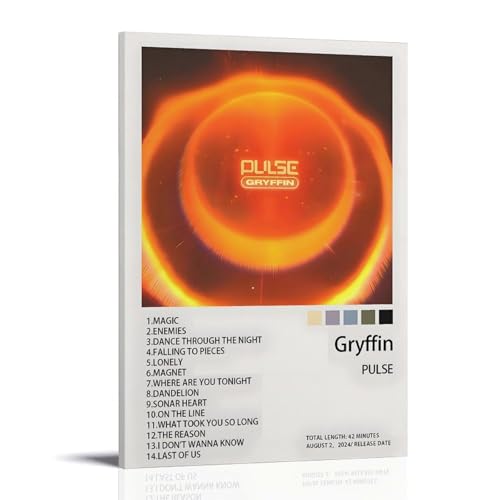 Gryffin PulseArt Leinwanddruck von Ölgemälden, Reproduktion, moderner Leinwanddruck, Kunstwerk, abstrakte Landschaftsbilder, gedruckt auf Leinwand, Wandkunst für Heimbüro-Dekorationen, Rahmenstil, 40 von LQYAIQ