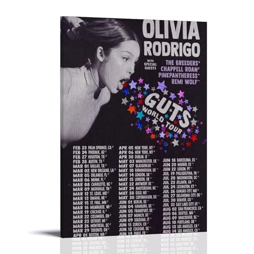 Guts Olivia RodrigoArt Leinwanddruck von Ölgemälden, Reproduktion, moderner Leinwanddruck, Kunstwerk, abstrakte Landschaftsbilder, gedruckt auf Leinwand, Wandkunst für Heimbüro-Dekorationen von LQYAIQ