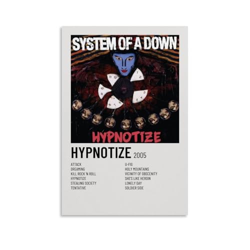 Hypnotize by System of A DownArt Leinwanddruck von Ölgemälden, Reproduktion, moderner Leinwanddruck, Kunstwerk, abstrakte Landschaftsbilder, gedruckt auf Leinwand, Wandkunst für Heimbüro, Dekorationen von LQYAIQ