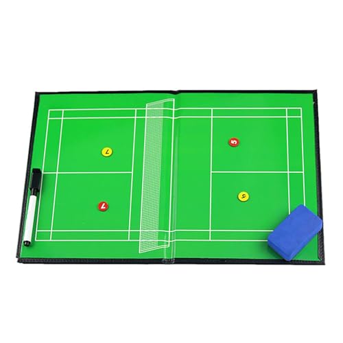 Faltbares Badminton-Taktikboard 42×27 cm – Magnetisches Whiteboard-Coachset, Whiteboard for Trainer mit Marker von LQYDQSC