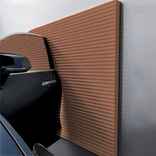 Garagen Wandschutz Garage Selbstklebend, 3D Wandpaneele Gepolstert 1cm Dick Anti-Kollision Wandkissen Wandpolster Selbstklebend，Wandpaneele Selbstklebend(Brown) von LQYDQSC