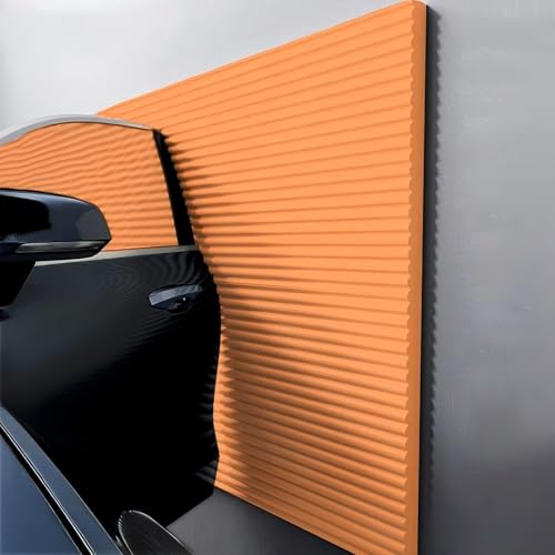 Garagen Wandschutz Garage Selbstklebend, 3D Wandpaneele Gepolstert 1cm Dick Anti-Kollision Wandkissen Wandpolster Selbstklebend，Wandpaneele Selbstklebend(Orange) von LQYDQSC