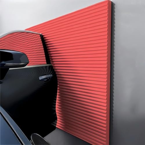 Garagen Wandschutz Garage Selbstklebend, 3D Wandpaneele Gepolstert 1cm Dick Anti-Kollision Wandkissen Wandpolster Selbstklebend，Wandpaneele Selbstklebend(Red) von LQYDQSC
