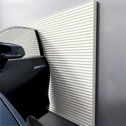 Garagen Wandschutz Garage Selbstklebend, 3D Wandpaneele Gepolstert 1cm Dick Anti-Kollision Wandkissen Wandpolster Selbstklebend，Wandpaneele Selbstklebend(White) von LQYDQSC