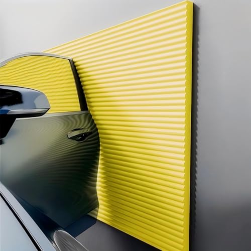 Garagen Wandschutz Garage Selbstklebend, 3D Wandpaneele Gepolstert 1cm Dick Anti-Kollision Wandkissen Wandpolster Selbstklebend，Wandpaneele Selbstklebend(Yellow) von LQYDQSC