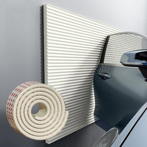 Garagen Wandschutz Türkantenschutz Garagenwandschutz, Wandpaneele Gepolstert Kinderzimmer Wand 200cm Wandkissen Selbstklebend Kinderzimmer(Beige) von LQYDQSC