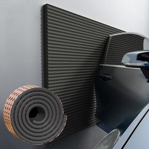 Garagen Wandschutz Türkantenschutz Garagenwandschutz, Wandpaneele Gepolstert Kinderzimmer Wand 200cm Wandkissen Selbstklebend Kinderzimmer(Black) von LQYDQSC