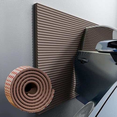 Garagen Wandschutz Türkantenschutz Garagenwandschutz, Wandpaneele Gepolstert Kinderzimmer Wand 200cm Wandkissen Selbstklebend Kinderzimmer(Brown) von LQYDQSC