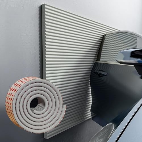 Garagen Wandschutz Türkantenschutz Garagenwandschutz, Wandpaneele Gepolstert Kinderzimmer Wand 200cm Wandkissen Selbstklebend Kinderzimmer(Grey) von LQYDQSC