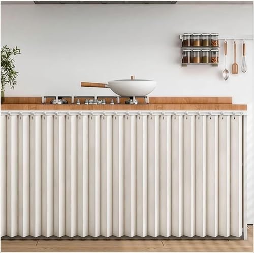 LQYDQSC Schrank Vorhang mit Selbstklebender Gleitschiene, Selbstklebende Gardinenschiene, Sichtschutz-Regalabdeckung for Schrank, Waschküche, Faltbare Café-Vorhänge(Grey,120 * 70cm) von LQYDQSC