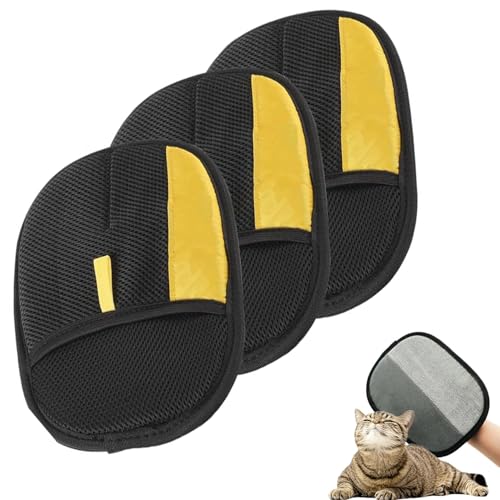 LQYDQSC Tierhaarentferner Handschuh, Fell Magnet Handschuh for Hunde und Katzen - Kleidung, Möbel und Tierfell (Keine Kleberollen oder Hartbürsten mehr)(3PCS) von LQYDQSC