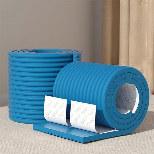 Wandkissen 3D for Kinderzimmer, 1cm Dicke, Wandkissen Bett 200cm NBR-Schaum, Wasserfest, Leicht Reinigbar, Selbstklebend for Schutz an Möbeln(Blue) von LQYDQSC