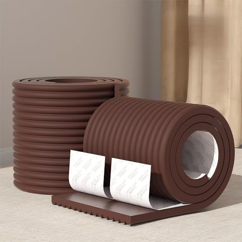 Wandkissen 3D for Kinderzimmer, 1cm Dicke, Wandkissen Bett 200cm NBR-Schaum, Wasserfest, Leicht Reinigbar, Selbstklebend for Schutz an Möbeln(Brown) von LQYDQSC
