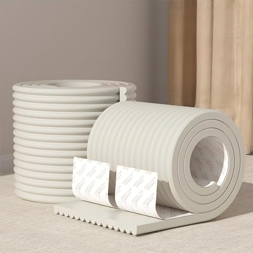 Wandkissen 3D for Kinderzimmer, 1cm Dicke, Wandkissen Bett 200cm NBR-Schaum, Wasserfest, Leicht Reinigbar, Selbstklebend for Schutz an Möbeln(Grey) von LQYDQSC