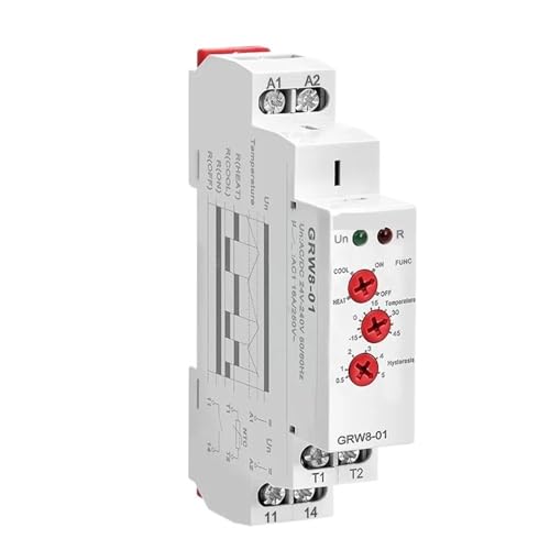 1 STÜCKE Temperaturregelung Relais Din-schiene 16A AC/DC24-240V mit Wasserdichtem Sensor Heizung Kühlung GRW8-01/02(GRW8-02-2m Sensor) von LREDONM
