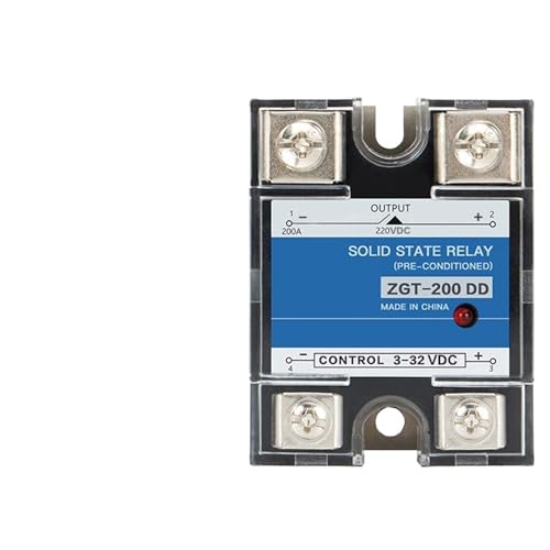 1 stücke SSR-200DD 200A 220V 380V 600V Große Spannung Einphasig JGX DC Steuerung DC Kühlkörper 3-32VDC zu 5-220VDC DD Solid State Relais(200A 220V) von LREDONM