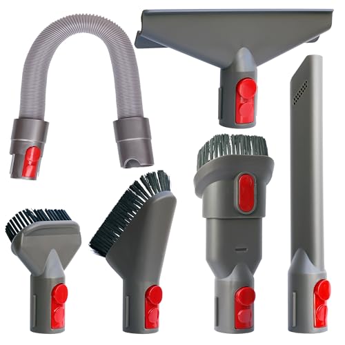 LRFDRESS Staubsauger-Zubehör-Set für Dyson V7 V8 V10 V11 V15 SV10 SV11 Staubsauger-Zubehör-Set Werkzeugbürstendüse mit Verlängerungsschlauch Ersatzteile (6 Stück) von LRFDRESS