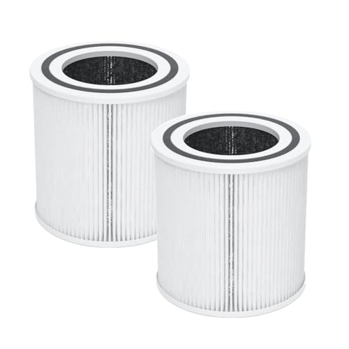 Tao TT-AP005 Luftreiniger-Ersatzfilter, kompatibel mit TaoTronics TT-AP005 Luftreiniger, kombinierter HEPA + Aktivkohlefilter, 3-in-1-Luftreinigerfilter, 2 Packungen von LRFDRESS