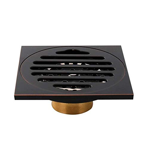 Abflussabdeckung, Duschablaufabdeckung, Duschbodenablauf 4 Zoll quadratischer Duschbodenablauf abnehmbare Abdeckung, Messing-Badezimmerabtropffläche mit Haarsieb for Küche, Waschraum, Garage, Keller von LRFNKCT