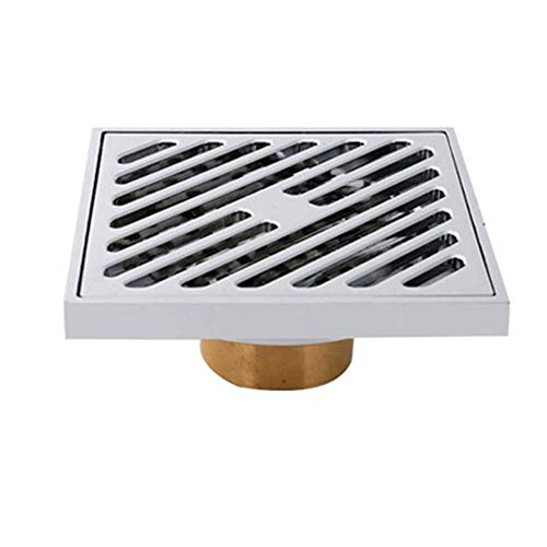 Abflussabdeckung,Duschablaufabdeckung, Duschbodenablauf Messing 4 Zoll quadratischer Duschbodenablauf abnehmbare Abdeckung, Badezimmerabtropffläche mit Haarsieb(B) von LRFNKCT