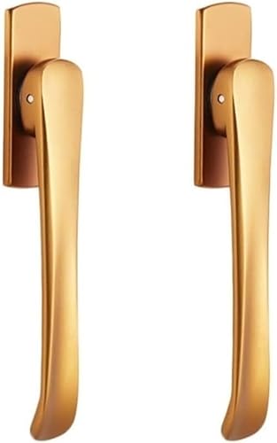 Fenstergriff, Fensterschlösser, 2 Fenstergriffe, Fliegengittertürgriff, stumme Aluminiumlegierung, drehbare Schwingfenster-Falttür(Gold) von LRFNKCT