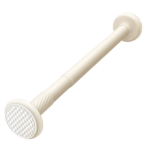 Kleiderstangen, Duschvorhangstange 28-192 Zoll Einstellbare Spannung Vorhangstange Kein Bohren Teleskopstange(Cream,100-170cm(40-66in)) von LRFNKCT