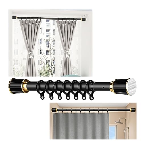 Kleiderstangen, Kleiderstange ohne Bohren, verstellbare Kleiderstangen for Aufhängen von Kleidung, strapazierfähige Spannvorhangstange(Black,85-115inchs) von LRFNKCT