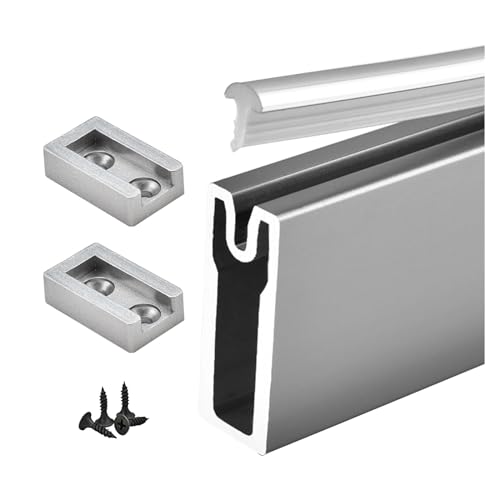 Kleiderstangen, Rechteckige Kleiderstange for Aufhängen, aus Aluminium zur Wandmontage(Gray,Gray Closet Width 58cm(22 4/5")) von LRFNKCT