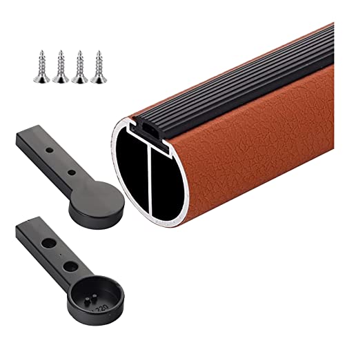 Kleiderstangen, Runde Kleiderstange aus Aluminiumlegierung, Wäscheraum/Schrank, for Aufhängen mit rutschfestem Leisestreifen(Orange,Length-95cm/37.4") von LRFNKCT