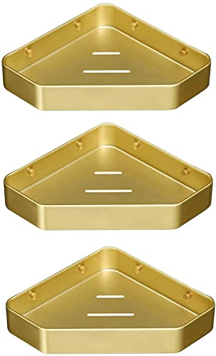 LRFNKCT Dusche Caddy, Duschregal zur Badezimmeraufbewahrung, Duschkorb, selbstklebendes Badezimmerregal, Eckduschregal(3 Floors) von LRFNKCT