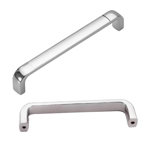 LRFNKCT Griff, zieht, Küchenschrankgriffe Silber, 2er-Pack Schrankgriffe, massive Zinklegierung, eloxierte Oberfläche, bogenförmige Schrankgriffe(128Mm/5In) von LRFNKCT