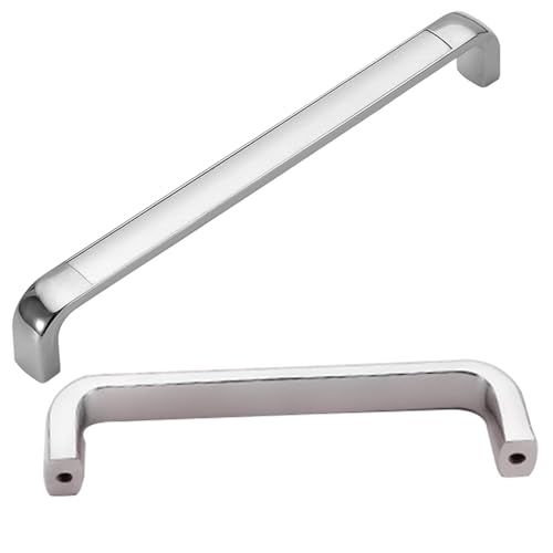 LRFNKCT Griff, zieht, Küchenschrankgriffe Silber, 2er-Pack Schrankgriffe, massive Zinklegierung, eloxierte Oberfläche, bogenförmige Schrankgriffe(160Mm/6.3In) von LRFNKCT