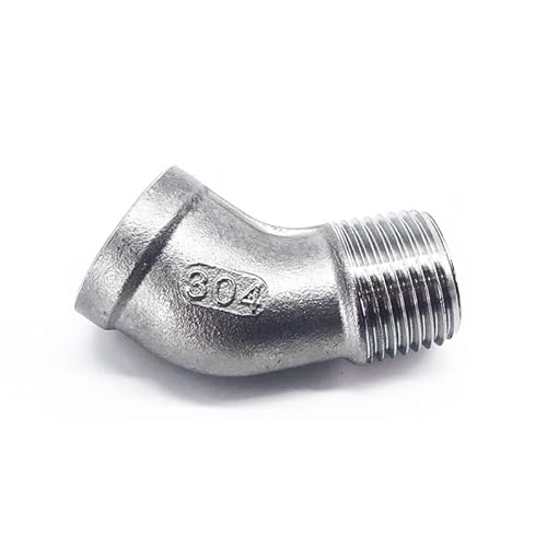 LRFNKCT Schlauchadapter, Wasserhahnanschluss,BSP-Innengewinde auf Außengewinde, 45-Grad-Winkelrohrverschraubungsanschluss aus Edelstahl 304(36895) von LRFNKCT