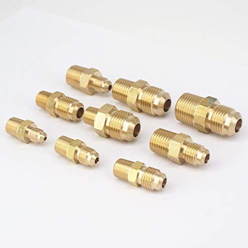 LRFNKCT Schlauchadapter, Wasserhahnanschluss,NPT-Außengewinde, Rohraußendurchmesser, Messing, SAE 45-Grad-Rohrverschraubungsadapter Anschlüsse 229 PSI(Type 1) von LRFNKCT