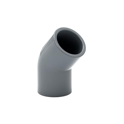 LRFNKCT Schlauchadapter, Wasserhahnanschluss,grau, PVC-Rohrverschraubungen,DIY, gerader Winkel,gleiche T-Anschlüsse,Kunststoff-Verbindungsrohr-Kupplungsadapter(45 Degree Elbow,I.D 25mm) von LRFNKCT