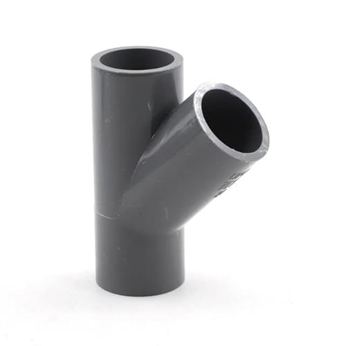 LRFNKCT Schlauchadapter, Wasserhahnanschluss,grau, PVC-Rohrverschraubungen,DIY, gerader Winkel,gleiche T-Anschlüsse,Kunststoff-Verbindungsrohr-Kupplungsadapter(Inclined Tee,I.D 25mm) von LRFNKCT