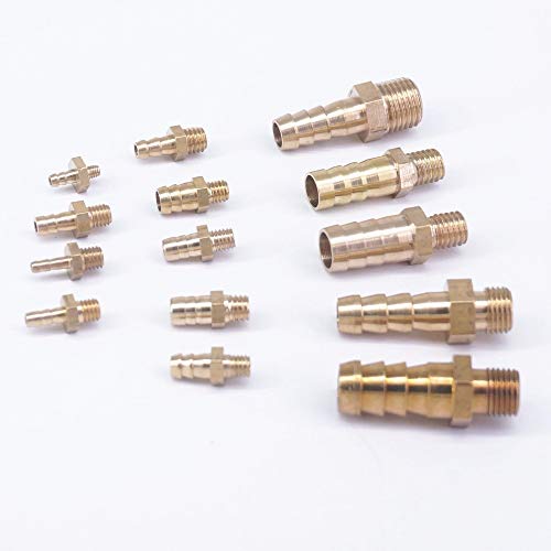 LRFNKCT Schlauchadapter,Wasserhahn-Anschluss,5 Stück,passend for Schlauch-Innendurchmesser,mit Widerhaken x metrisch,Messing-Verbindungsstücke,Verbindungsstücke(M12x1.75 to 10mm) von LRFNKCT
