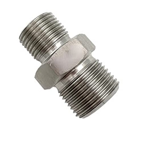 LRFNKCT Schlauchadapter,Wasserhahnanschluss,metrisches Außengewinde/Reduzierstück, Sechskantnippel,Rohrverschraubung,Verbindungsstück,Kupplung,Edelstahl 304(M10x1 to M12x1.25mm) von LRFNKCT