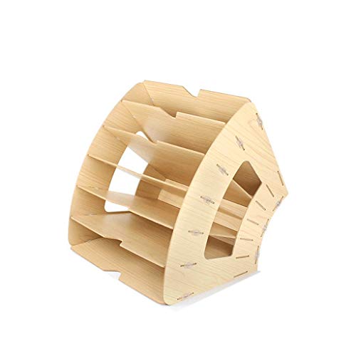 LRFNKCT Schreibtisch-Organisator Dateimanager - Desktop-Dateiordner-Organizer, Fächerförmiger Dateiständer, Halter for Postzeitschriften, Schreibtisch-Organizer(Beige) von LRFNKCT
