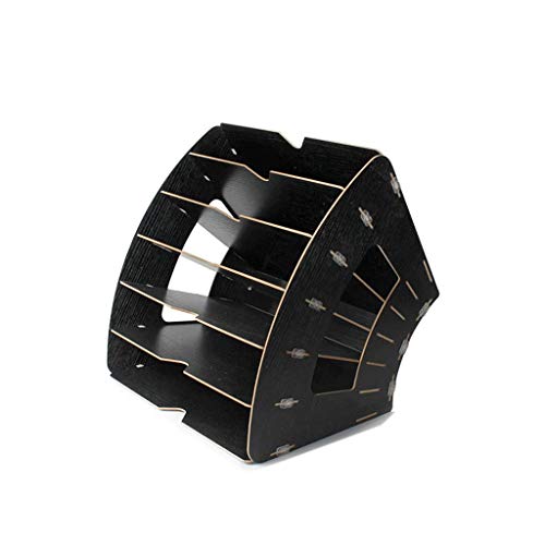LRFNKCT Schreibtisch-Organisator Dateimanager - Desktop-Dateiordner-Organizer, Fächerförmiger Dateiständer, Halter for Postzeitschriften, Schreibtisch-Organizer(Black) von LRFNKCT