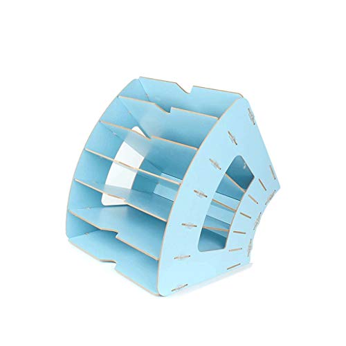 LRFNKCT Schreibtisch-Organisator Dateimanager - Desktop-Dateiordner-Organizer, Fächerförmiger Dateiständer, Halter for Postzeitschriften, Schreibtisch-Organizer(Blue) von LRFNKCT